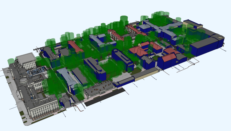 Rys. 1. Model całości kampusu 
